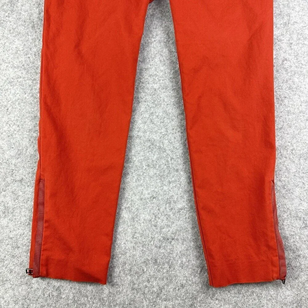 Anthropologie Cartonnier Charlie Ankle Pants Womens 4 Orange Career Boho Crop* - Picture 4 of 16